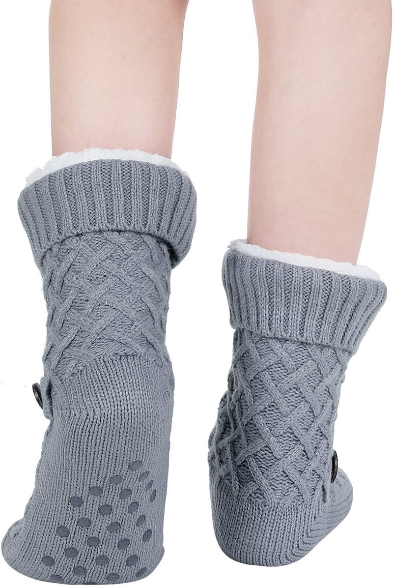 Chassic Sherpa Lined Slipper Socks for Women, Non-Slip Cozy Winter House Socks, Soft Fuzzy Socks, Christmas Gifts for Women & Ladies Stocking Stuffers - Image 5